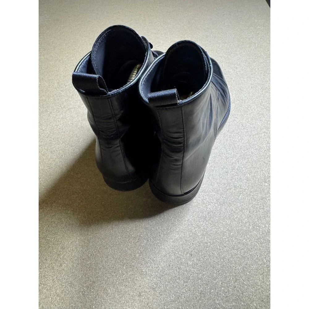 To Boot New York Adam Derrick Black Leather Cap Toe Lace Up Combat Boots Mens 7